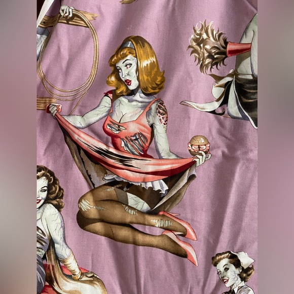 Beauties & Brains zombie pinup girl fabric by Alexander Henry - Picture 1 of 8